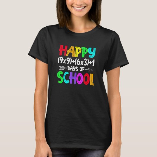 Retro Math Formula 100 Days Of School Shirt Math T (Voorkant)