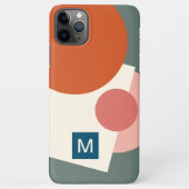 Retro Mauve Roze Sinaasappel Sage Groene Kunst Pat iPhone Hoesje (Achterkant)