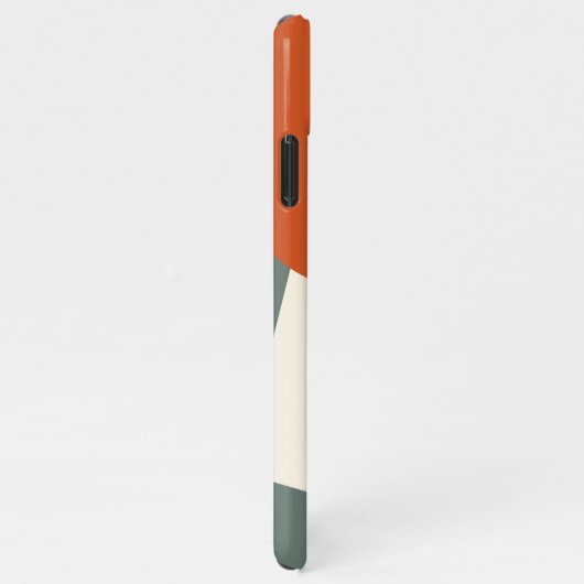 Retro Mauve Roze Sinaasappel Sage Groene Kunst Pat iPhone Hoesje (Rechterkant)