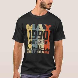 Retro May 1990 Funny 32nd Birthday T-shirt