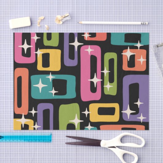 Retro MCM Abstract atoomouderingspatroon Tissuepapier (Craft)