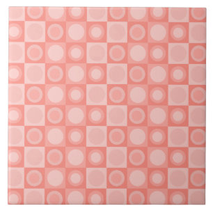 Retro MCM geometrisch patroon zalmroze Tegeltje