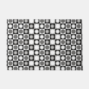 Retro MCM geometrisch patroon zwart wit Deurmat