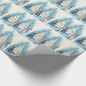 Retro MCM Kerstbomen Cadeaupapier (Hoek)