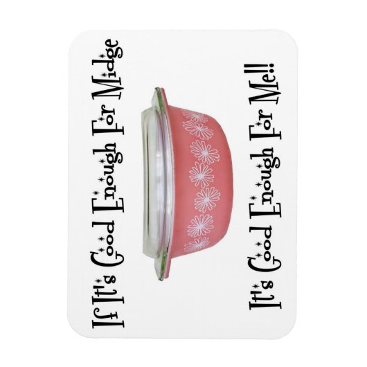 Retro MCM Pyrex Pink Midge Magnet Magneet (Verticaal)