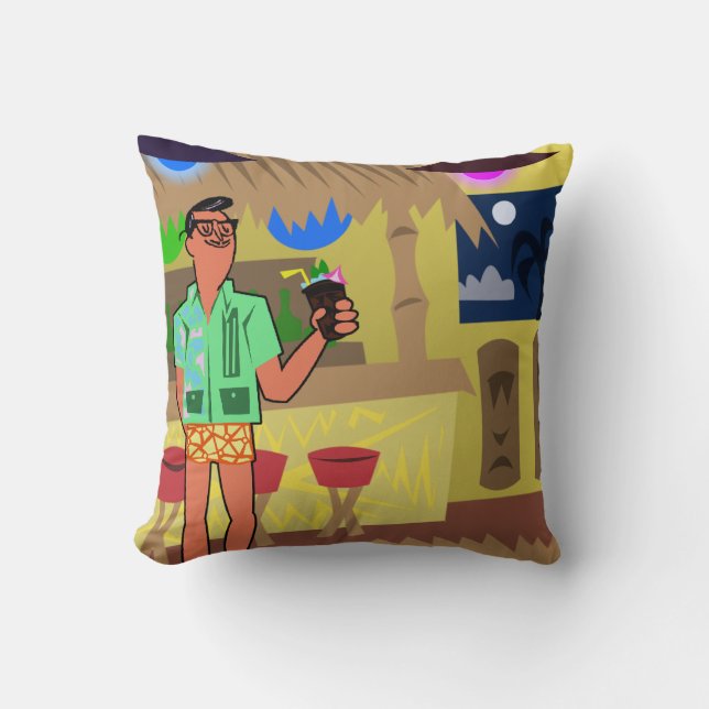 Retro MCM Tiki Kussen (Voorkant)