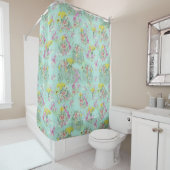 Retro Meadow Classic Fleurs Douche Rideau (En situation)