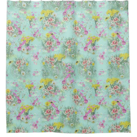 Retro Meadow Classic Fleurs Douche Rideau (Devant)