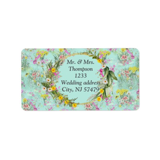 Retro Meadow Classic Flowers Etiket (Voorkant)