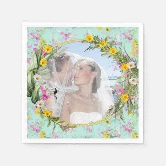 Retro Meadow Classic Flowers Servet (Voorkant)