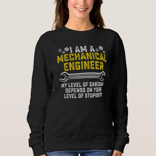 Retro Mechanical Engineer Level of Sarcasm Enginee Trui (Voorkant)