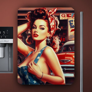 Retro Mechanisch Meisje Magneet