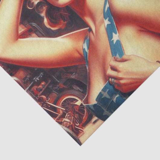 Retro Mechanisch Meisje Tissuepapier (Detail)