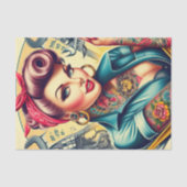 Retro Mechanisch Meisje Tissuepapier (Voorkant)