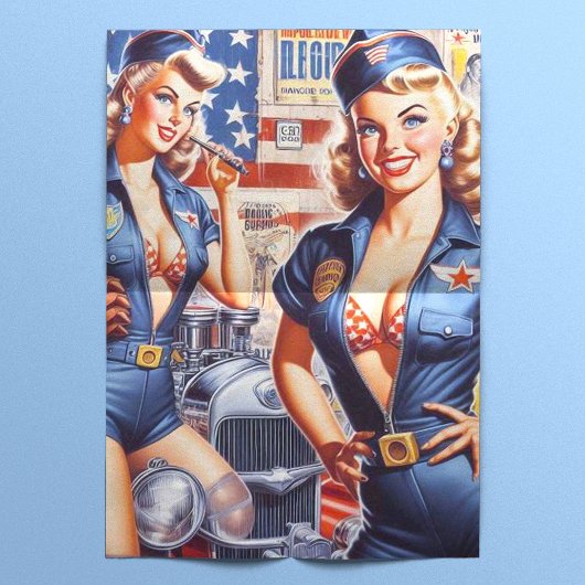 Retro Mechanische Pin-up Tissuepapier