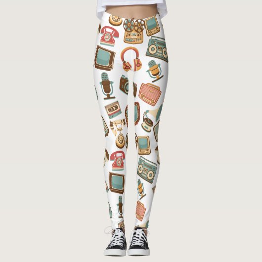Retro Media Motif leggings (Devant)