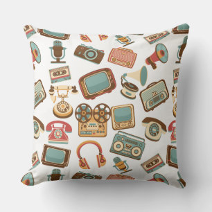 Retro Media Pattern werpen kussens