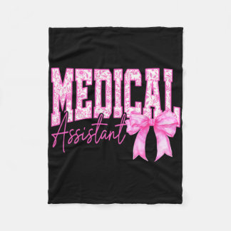 Retro Medical Instant Bloemen Roze Coquette Boog M Fleece Deken