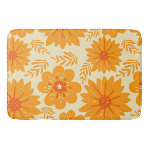 Retro medio Oranje ventilatorpatroon Badmat