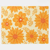 Retro  medio Oranje ventilatorpatroon Fleece Deken (Voorkant (Horizontaal))