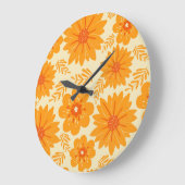 Retro medio Oranje ventilatorpatroon Grote Klok (Hoek)