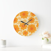 Retro medio Oranje ventilatorpatroon Grote Klok (Huis)