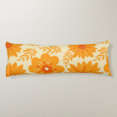 Retro  medio Oranje ventilatorpatroon Lichaamskussen (Achterkant)