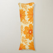 Retro  medio Oranje ventilatorpatroon Lichaamskussen (Voorkant Verticaal)