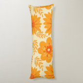 Retro  medio Oranje ventilatorpatroon Lichaamskussen (Achterkant (Verticaal))