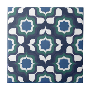 Retro Mediterraan Navyblauw Wit Tegeltje