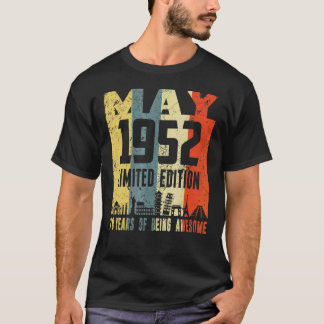 Retro mei 1952 70e verjaardag t-shirt