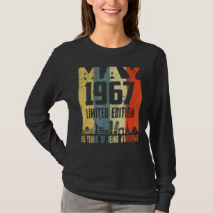 Retro mei 1967 55e verjaardag t-shirt