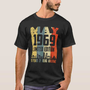 Retro mei 1969 53ste verjaardag t-shirt