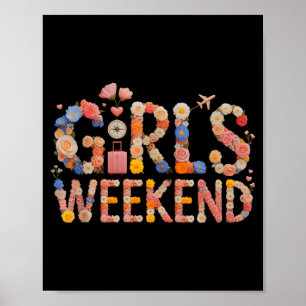 Retro meiden weekend surf vakantie trip zout poster