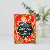  retro meisje kookt in ketel Valentijn Feestdagenkaart (Staand voorkant)