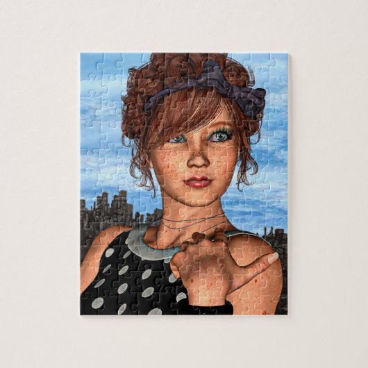 Retro Meisje Legpuzzel (Verticaal)