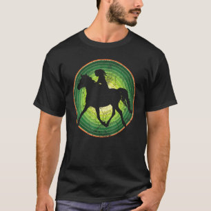 Retro Meisje Paard Terug Rijden Equestrian Equine T-shirt