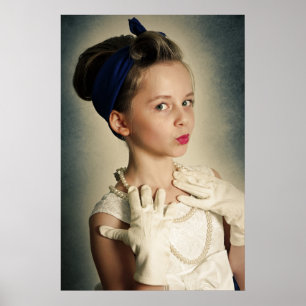 retro meisje poster