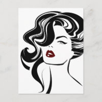 Retro meisje rode lippen