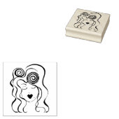 Retro meisje stempel (Gestempeld)