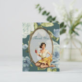 retro meisje Vrijgezellenfeest Tea Party dank u Briefkaart (Staand voorkant)
