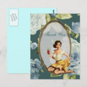 retro meisje Vrijgezellenfeest Tea Party dank u Briefkaart (Voorkant / Achterkant)