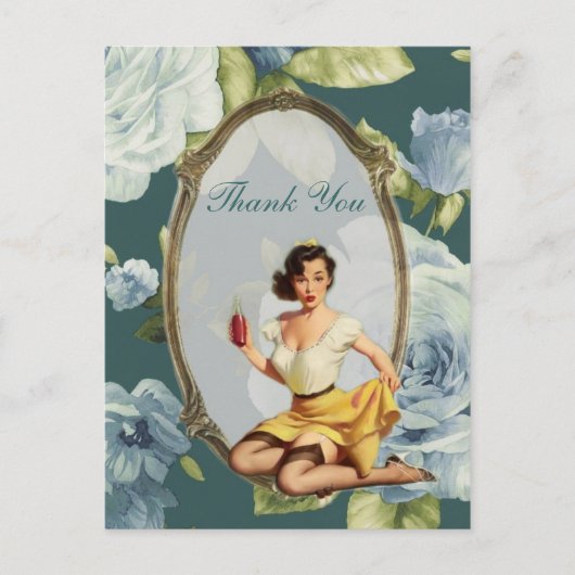 retro meisje Vrijgezellenfeest Tea Party dank u Briefkaart (Voorkant)