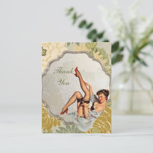 retro meisje Vrijgezellenfeest Tea Party dank u Briefkaart (Staand voorkant)