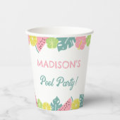 Retro Meisje Zwembad Party Banner Papieren Bekers (Voorkant)