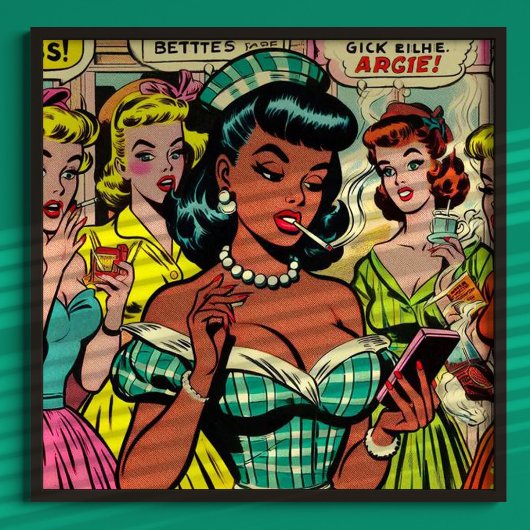 Retro Meisjes Comics Poster