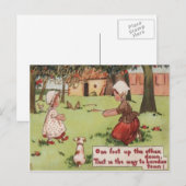 Retro Meisjes & Hond Valentijn Kaart (Voorkant / Achterkant)