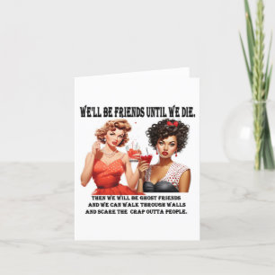 Retro meisjes kaart besties