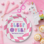 Retro Meisjes Slaap Over Party Papieren Bordje (Feest)