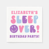Retro Meisjes Slaap Over Party Servet (Voorkant)